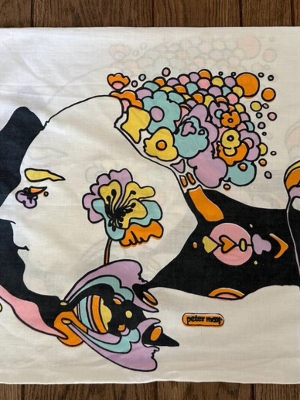 Vintage Peter Max Vintage Pillow Case 1960s